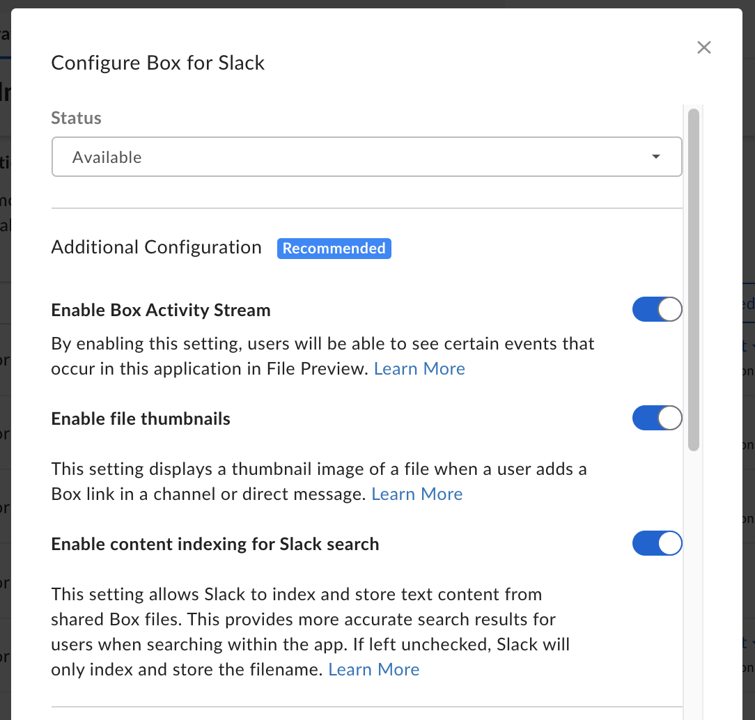 Configure Box for Slack