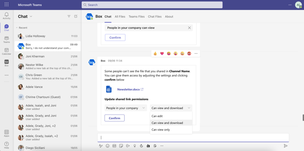 Editable Shared Links Enabled in Box for Microsoft Teams and Box for ...