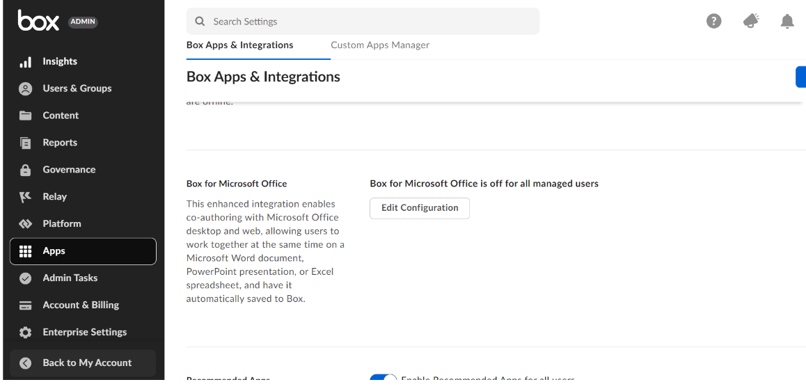Box for Microsoft Office共同編集機能の有効化に関する管理者向けガイド – Box Support
