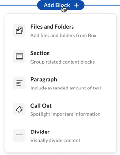 Add block context menu