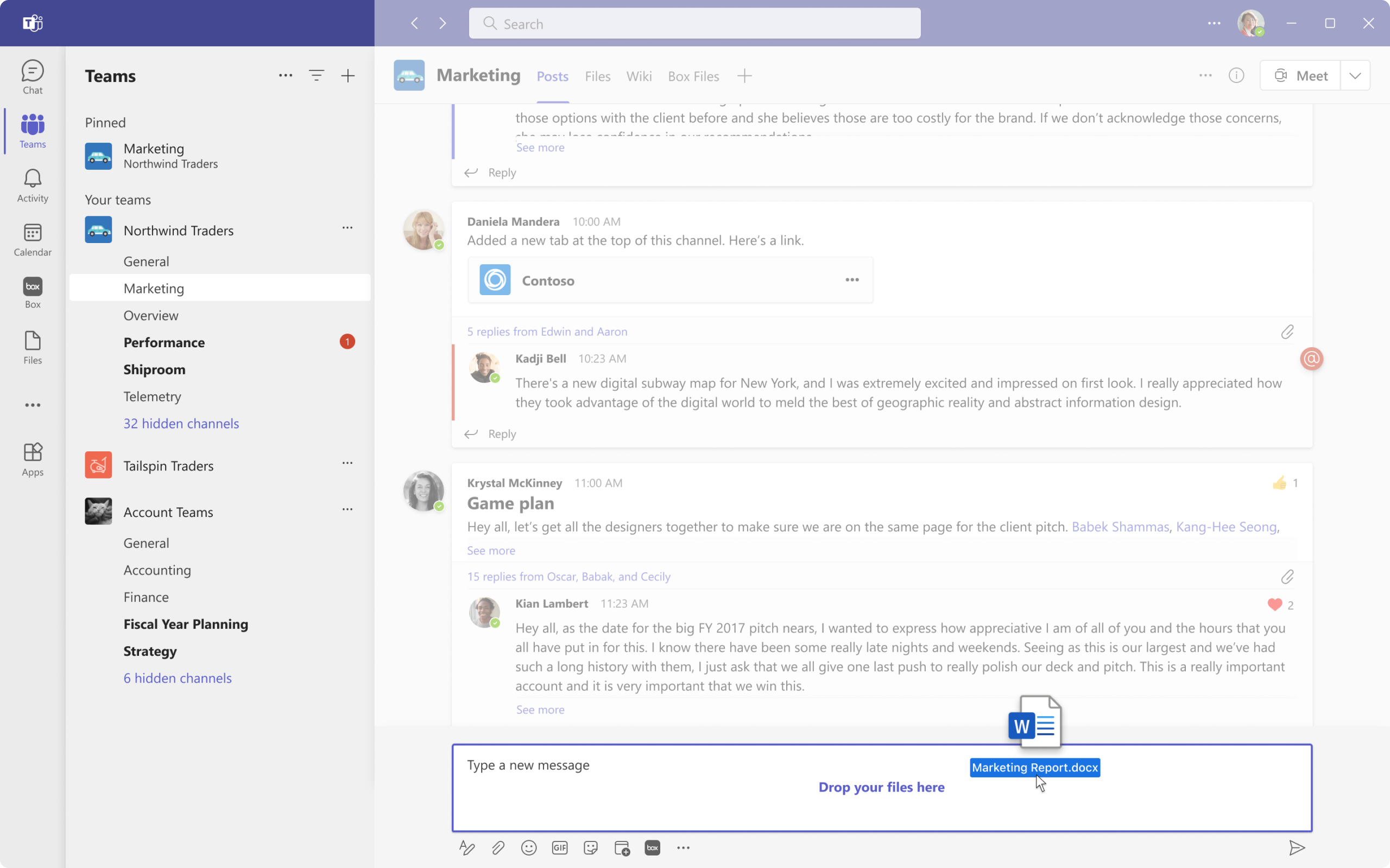 Microsoft Teams: Boxへのファイルのドラッグアンドドロップ (2024年6月) – Box Support