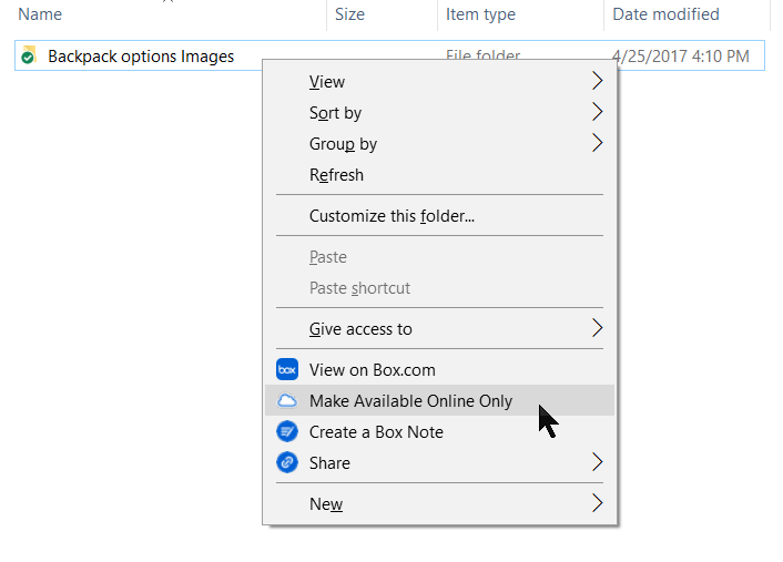 コンテンツをオフラインで利用する Box Support