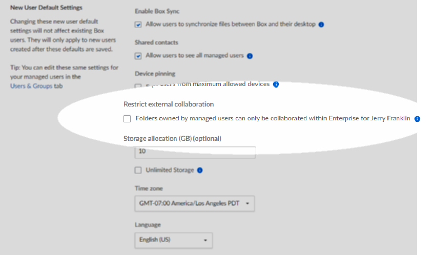 Enterprise内での外部コラボレーションの制限 Box Support