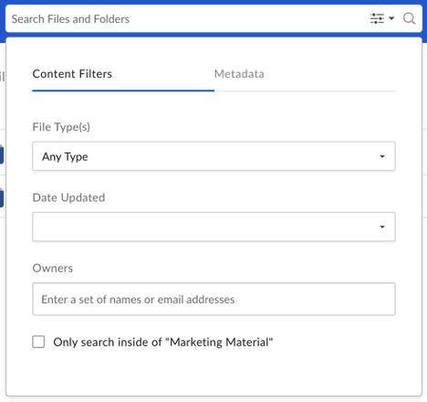 Search For Files Folders And Content Box Support