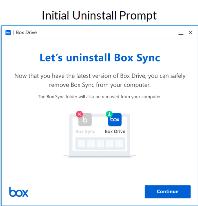 Box Driveインストーラを使用したbox Syncのアンインストール Box Support