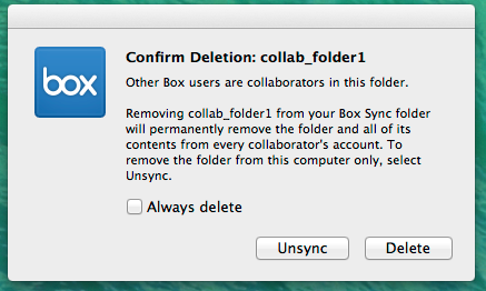 同期フォルダの削除 Box Support