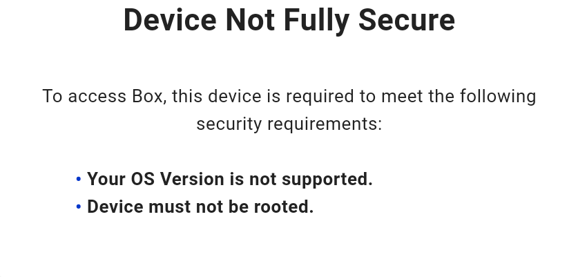 Device not supported