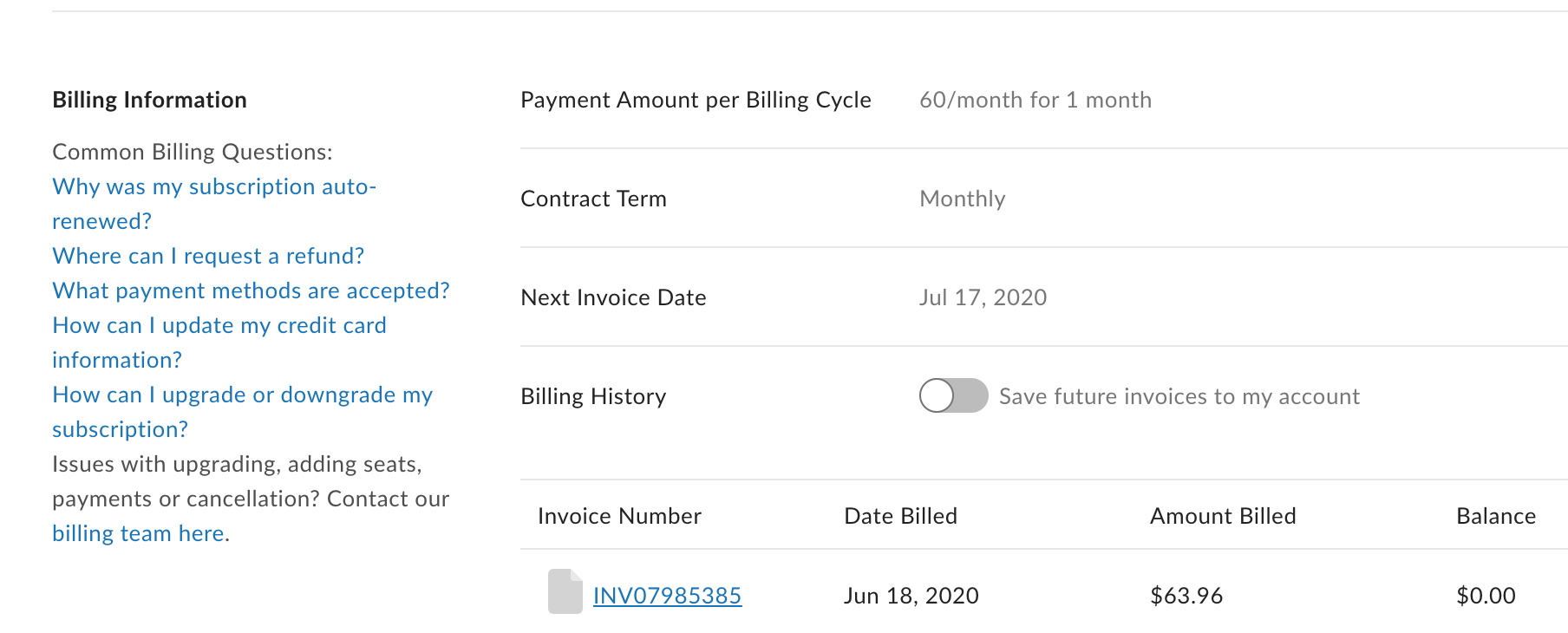 How To View Billing Information Box Support